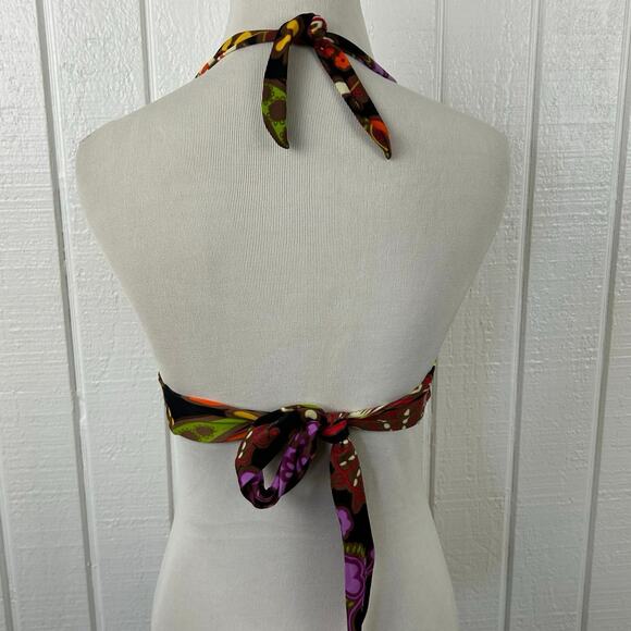 Victoria's Secret Women Bikini Top Swimwear Padded Floral Retro Black Size Small - Picture 5 of 7